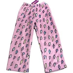 iScream Plush Fleece Pants - Size XS (4-6) NWT, Lightning Bolt Theme